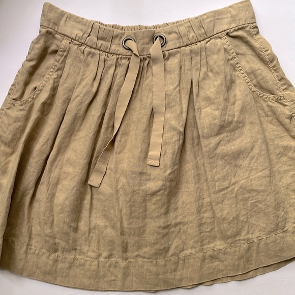 J Crew Linen Drawstring Mini Skirt Size 4 Pockets - Picture 2 of 11